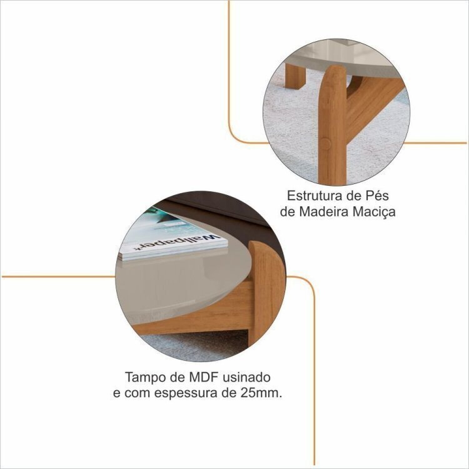 Conjunto Cristaleira e Bar Bari com Mesinha Oblonga - 15