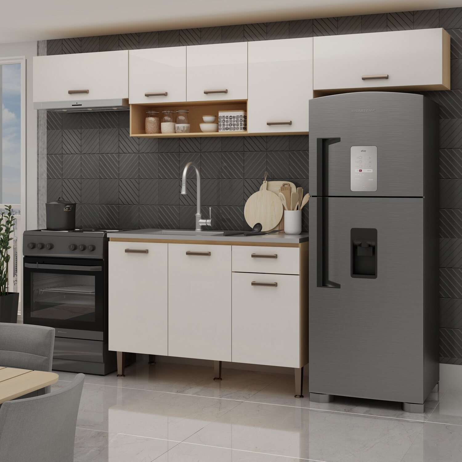 Cozinha Completa Modulada 4 Peças 100% Mdf | MadeiraMadeira