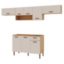Ver imagem 2 de Cozinha Completa Modulada 4 Peças 100% MDF Bege/Freijo