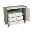 Ver imagem 4 de Cômoda Infantil 3 Gavetas 1 Porta Encanto 120 x 100cm Verde Oliva/Branco