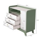 Ver imagem 6 de Cômoda Infantil 3 Gavetas 1 Porta Encanto 120 x 100cm Verde Oliva/Branco