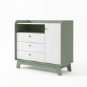 Ver imagem 2 de Cômoda Infantil 3 Gavetas 1 Porta Encanto 120 x 100cm Verde Oliva/Branco