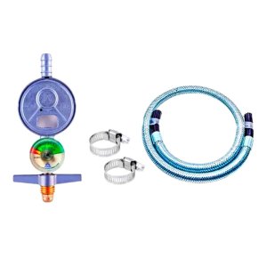 Kit 1,5 Mangueira Metálica Registro 505 visor Aliança gás