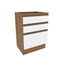 Ver imagem 1 de Balcão 3 Gavetas Kappesberg Celeste 100% Mdf Nogueira/branco 60cm