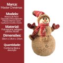 Ver imagem 7 de Jogo 2 Bonecos de Neve Decorativos Natal Pelúcia Marrom Claro Gorro e Cachecol Xadrez e Crochê 26cm