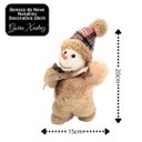 Ver imagem 5 de Jogo 2 Bonecos de Neve Decorativos Natal Pelúcia Marrom Claro Gorro e Cachecol Xadrez e Crochê 26cm