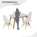 Ver imagem 3 de Conjunto Sala de Jantar Mesa Ceci com Vidro com 4 Cadeiras Eames Espresso Móveis Bege/Marrom/Branco