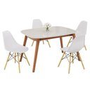 Ver imagem 2 de Conjunto Sala de Jantar Mesa Ceci com Vidro com 4 Cadeiras Eames Espresso Móveis Bege/Marrom/Branco