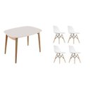 Ver imagem 4 de Conjunto Sala de Jantar Mesa Ceci com Vidro com 4 Cadeiras Eames Espresso Móveis Bege/Marrom/Branco