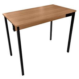 Mesa Escrivaninha Office Escritório Industrial 90x50 Nogal/Preto REALME Mesa para Escritório Estilo  - 3
