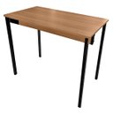 Ver imagem 1 de Mesa Escrivaninha Office Escritório Industrial 90x50 Nogal/Preto REALME Mesa para Escritório Estilo