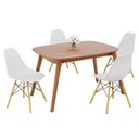 Ver imagem 2 de Conjunto Sala de Jantar Mesa Ceci com 4 Cadeiras Eames Espresso Móveis Bege/Marrom/Branco