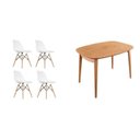 Ver imagem 4 de Conjunto Sala de Jantar Mesa Ceci com 4 Cadeiras Eames Espresso Móveis Bege/Marrom/Branco