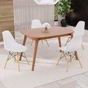 Ver imagem 1 de Conjunto Sala de Jantar Mesa Ceci com 4 Cadeiras Eames Espresso Móveis Bege/Marrom/Branco