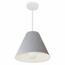 Lustre Pendente Cone Vivare Md-4028 Cúpula em Tecido 25/30x12cm - Bivolt - Rustico Cinza - Bivolt - 1