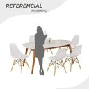 Ver imagem 3 de Conjunto Sala de Jantar Mesa Ceci com Vidro com 6 Cadeiras Eames Espresso Móveis Bege/Marrom/Branco