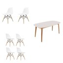 Ver imagem 4 de Conjunto Sala de Jantar Mesa Ceci com Vidro com 6 Cadeiras Eames Espresso Móveis Bege/Marrom/Branco