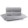 Jogo Cama Lençol Casa Scarpa Sonnet Solteiro Malha Lisa Algodão Macio 3 Peças - Cinza - 1