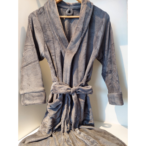 Roupão Masculino em Manta Microfibra Zono Enxovais Cinza - Gg