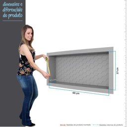 Nicho Para Banheiro 60x27x9.5 Termoplástico Cozimax Cinza - 6
