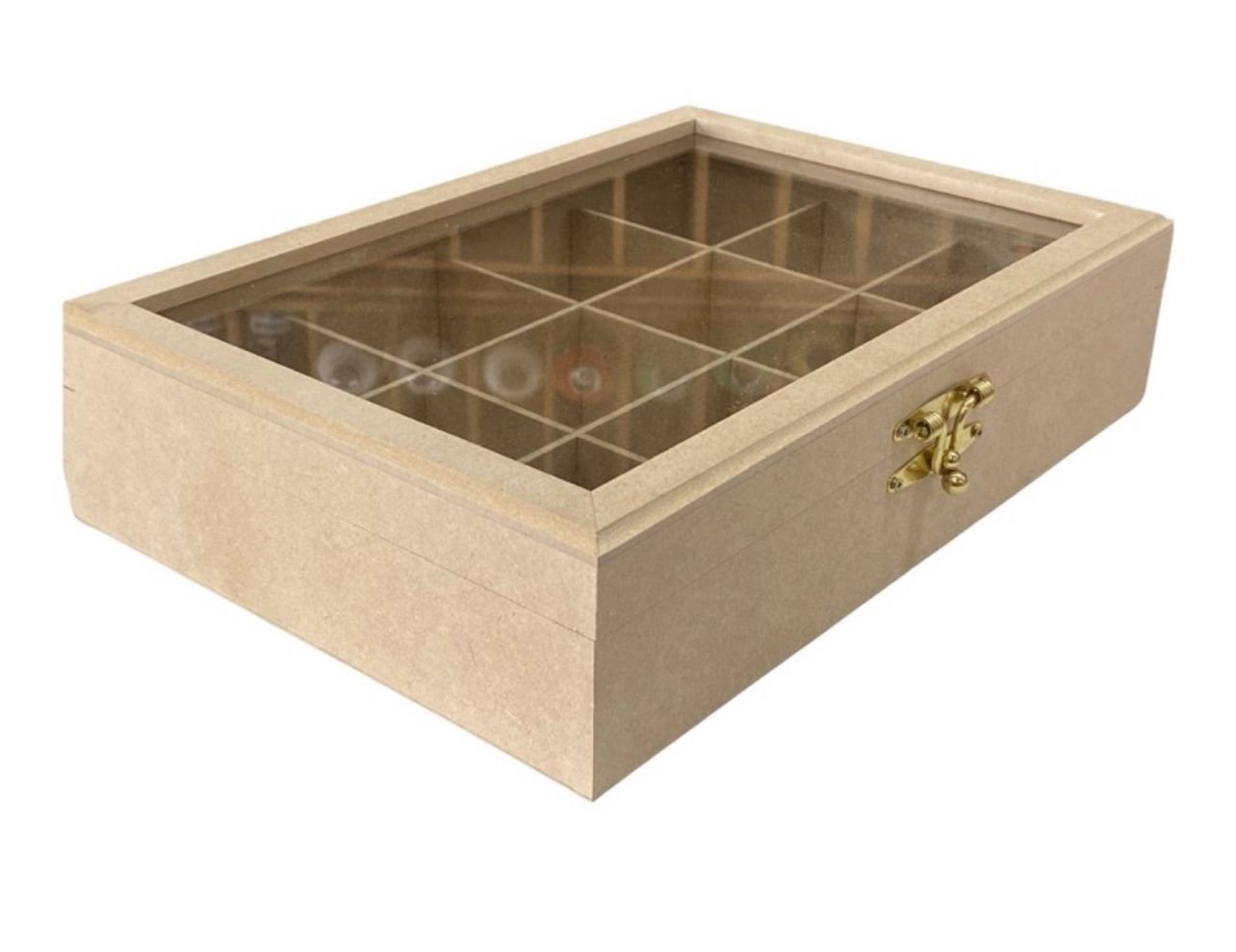 Caixa mdf Cristal - box especiarias - relógio - jóias - saches - chás - bijus - organizadora- convit - 7