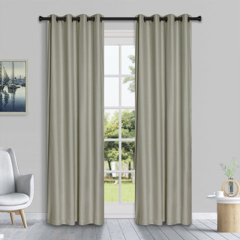 Cortina de Tecido Rustica Realce 3,60x2,50m Pemogo Cor:bege