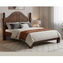 Ver imagem 1 de Cama Casal Clássica 140cm 100% Madeira Maciça Linha Ouro Marrom/Café
