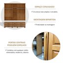 Ver imagem 6 de Guarda-Roupa Bipartido 5 Portas 6 Gavetas 100% Madeira Maciça Linha Ouro Marrom/Freijó