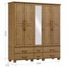 Guarda-Roupa Bipartido 5 Portas 6 Gavetas 100% Madeira Maciça Linha Ouro - 4