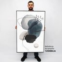 Ver imagem 2 de Quadro Decorativo em Canvas Abstrato Rupestre - Moldura Branca - 120 x 80cm