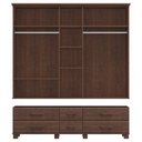 Ver imagem 4 de Guarda-Roupa Bipartido 5 Portas 6 Gavetas 100% Madeira Maciça Linha Ouro