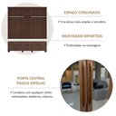 Ver mais imagens de Guarda-Roupa Bipartido 5 Portas 6 Gavetas 100% Madeira Maciça Linha Ouro Marrom/Café