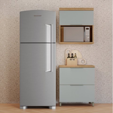 Cozinha Modulada 2 Peças Nesher Marquesa Ripado 100% Mdf