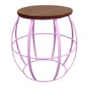 Ver imagem 1 de Banco Artesanal De Jardim para Decoração de Varanda Provençal - Rosa