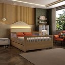 Ver imagem 3 de Bicama Casal Infantil Reversível em LED com Rattan e Grade Palito Wave Casatema MadeiraOriginals