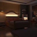 Ver mais imagens de Bicama Casal Infantil Reversível em LED com Rattan e Grade Palito Wave Casatema MadeiraOriginals