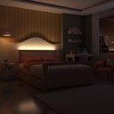 Ver imagem 2 de Bicama Casal Wave Juvenil Reversível em Led com Rattan, Peseira Palito Casatema MadeiraOriginals