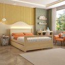 Ver imagem 1 de Bicama Casal Wave Juvenil Reversível em Led com Rattan, Peseira Palito Casatema MadeiraOriginals