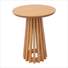 Mesa Lateral Apoio Redonda Cone Madeira Ripada Design Luxo - 3