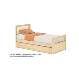 Bicama Solteiro Wave Juvenil Reversível em Led com Rattan, Peseira Palito Casatema - 5