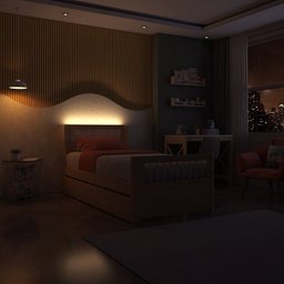 Bicama Solteiro Wave Juvenil Reversível em Led com Rattan, Peseira Palito Casatema - 2