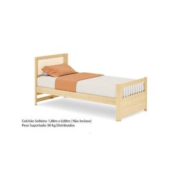 Bicama Solteiro Wave Juvenil Reversível em Led com Rattan, Peseira Palito Casatema - 10