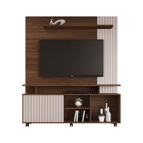 Estante Home para TV até 65 Polegadas Serrano JCM Móveis Avelã/Off