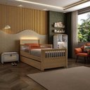 Ver imagem 3 de Bicama Solteiro Wave Infantil Reversível LED com Rattan Grade em Palito Casatema MadeiraOriginals