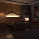 Ver imagem 3 de Cama Casal Montessoriana Evolutiva LED com Rattan, Grade em Palitos Wave Casatema MadeiraOriginals Bege/Marrom