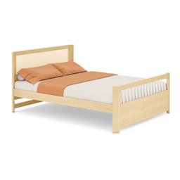 Cama Casal Wave Juvenil Reversível Led com Rattan, Grade de Proteção e Peseira Palitos Casatema - 17