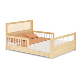 Cama Casal Wave Juvenil Reversível Led com Rattan, Grade de Proteção e Peseira Palitos Casatema - 10