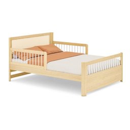 Cama Casal Wave Juvenil Reversível Led com Rattan, Grade de Proteção e Peseira Palitos Casatema - 9