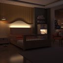 Ver imagem 4 de Cama Casal Montessoriana Evolutiva LED com Rattan, Grade em Palitos Wave Casatema MadeiraOriginals Bege/Marrom