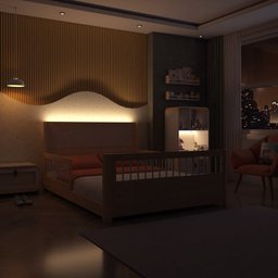 Cama Casal Wave Juvenil Reversível Led com Rattan, Grade de Proteção e Peseira Palitos Casatema - 4
